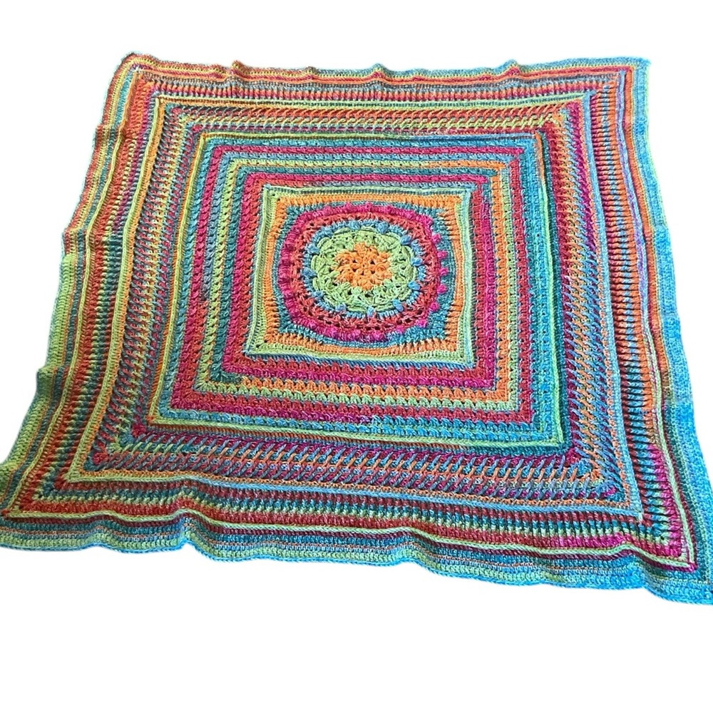 Afghan hand crochet pink
